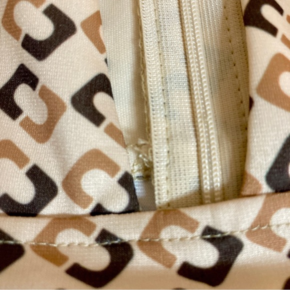 SHEIN Brown & Tan Deep-V Sleeveless Mini Dress With Front Slit - Size 6 - Picture 9 of 9